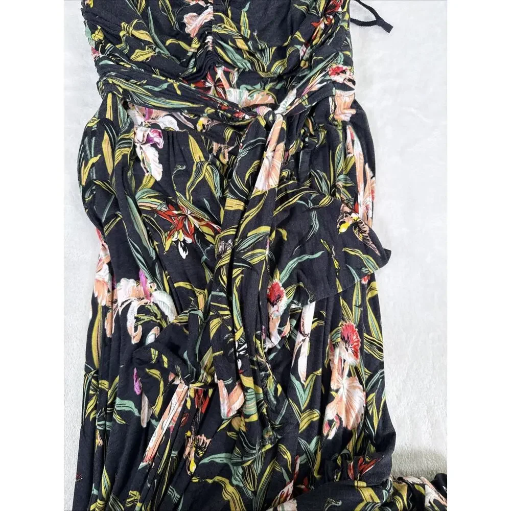 Maeve Anthropologie Gabriela Ruffled Wrap Maxi Dress Floral Print Dress Small - Picture 9 of 16